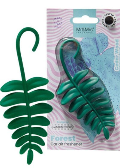 Mr&Mrs Fragrance Ароматизатор для автомобиля FOREST FERN | ЛИСТИК зеленый в блистере