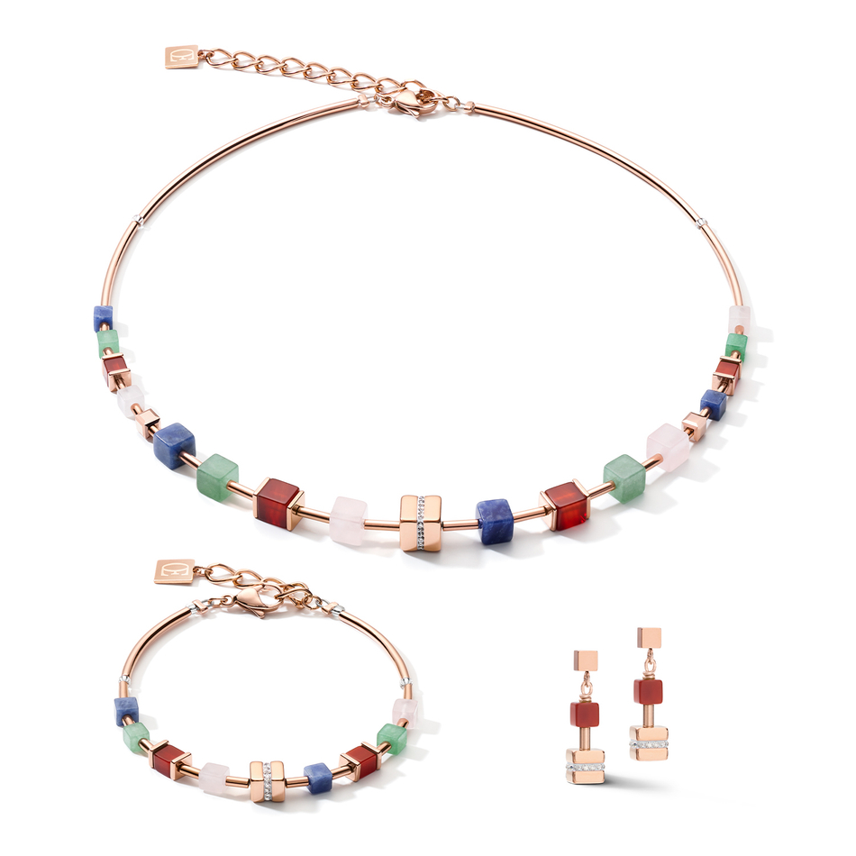 Серьги Coeur de Lion Rose Gold Multicolor 5058/21-1561