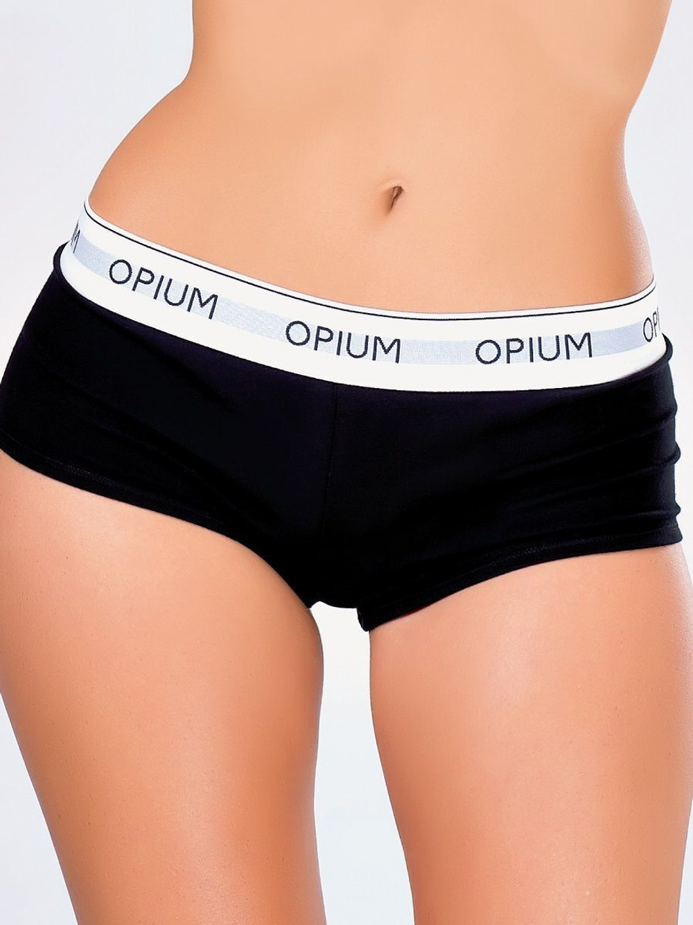 Хлопковые трусы-шортики в спортивном стиле (Размер: M) (Цвет: белый)