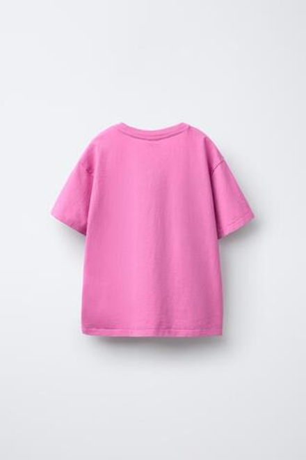ZARA ФУТБОЛКА С ФОТОПРИНТОМ, ЛИЛОВЫЙ