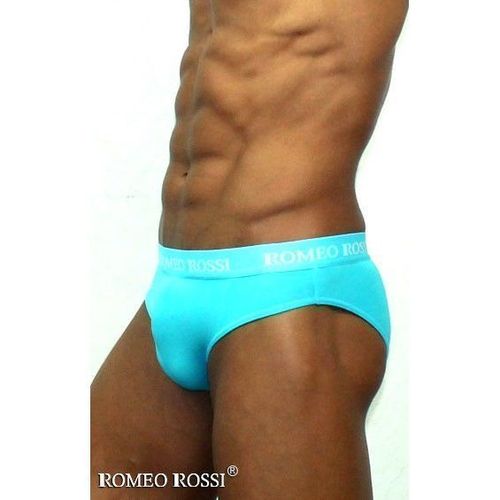 Мужские трусы брифы c резинкой Romeo Rossi бирюзово-голобые RR2006-11