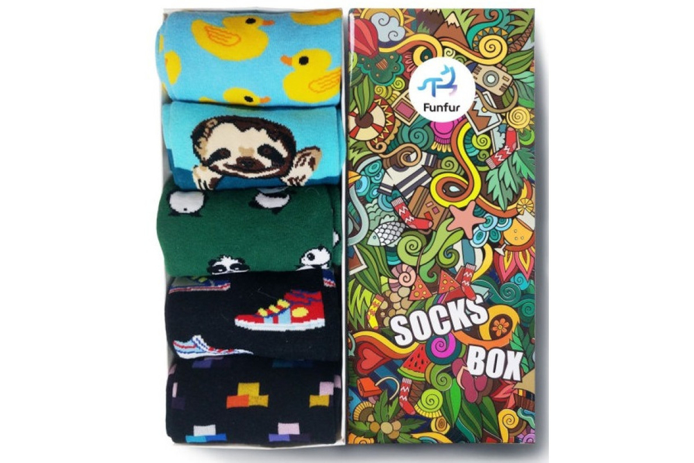 Носки мужские Funfur Crazy house в наборе 5 пар