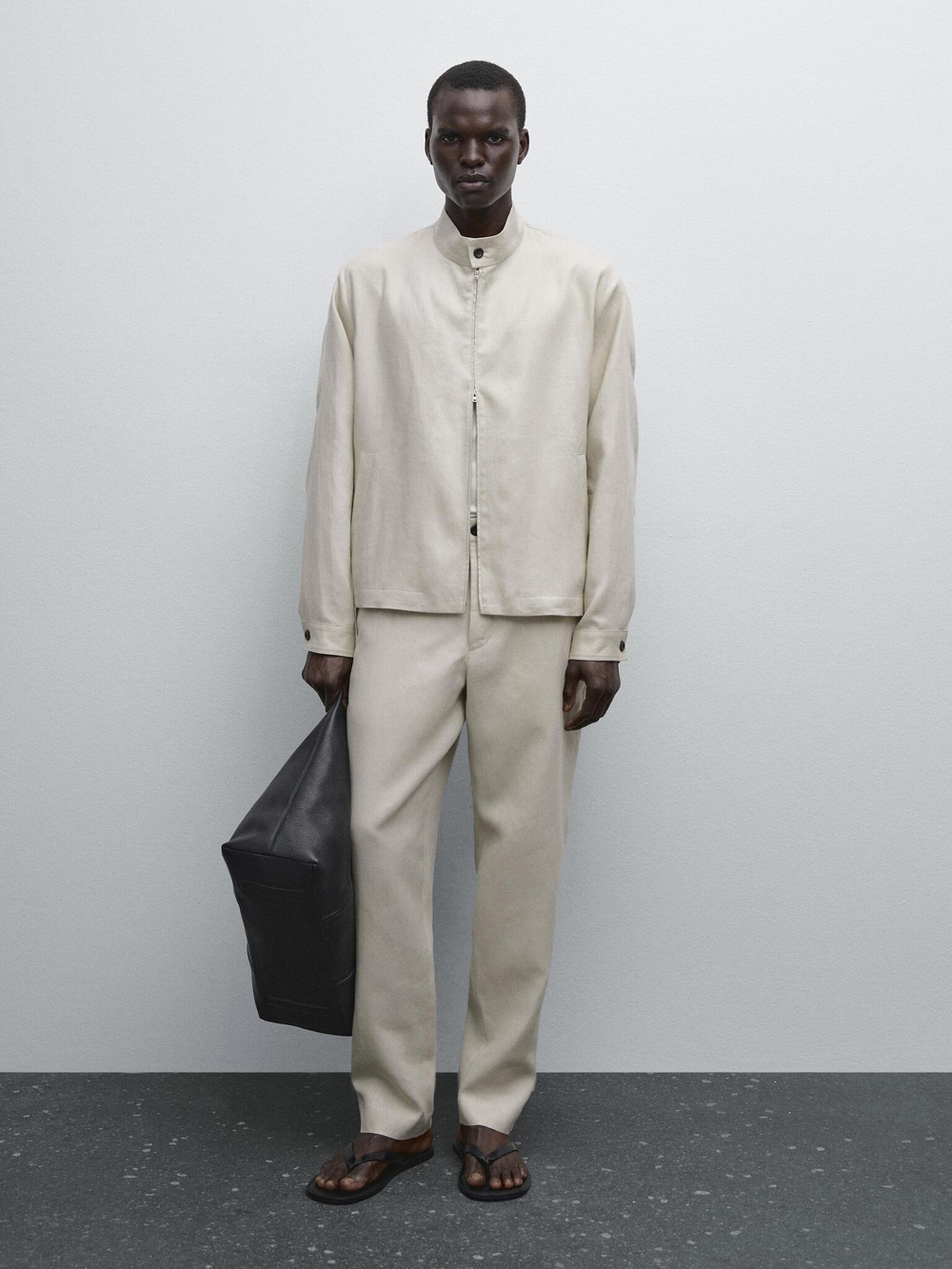 Massimo Dutti Брюки из 100% льна, светло-бежевый