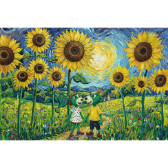 Pazl / Пазлы / Puzzles - "100" Inspired By Art - Sunflower Walk /  The Treflik Family