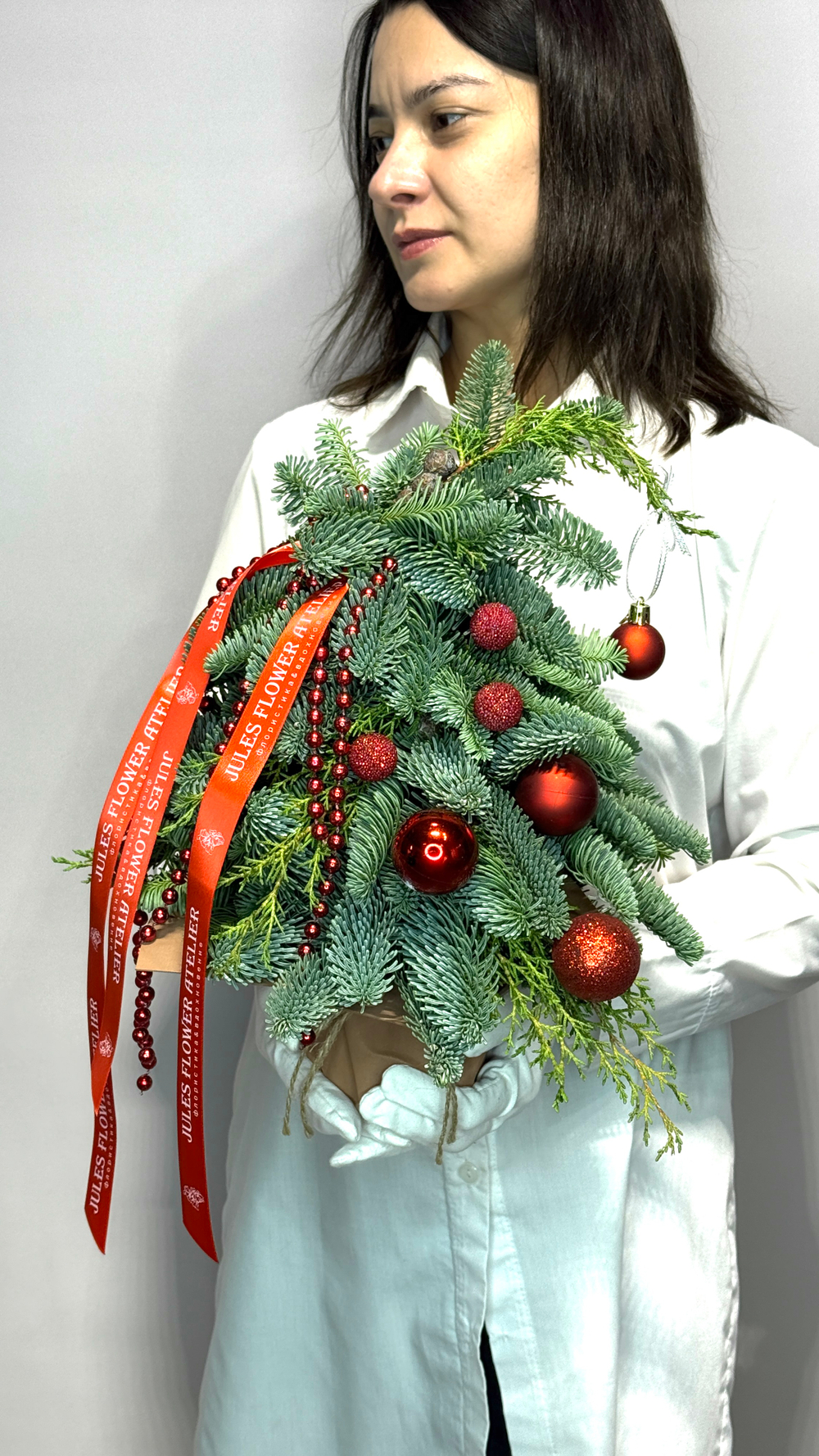 «Хвойное заклинание» композиция с елью Нобилис на Новый год