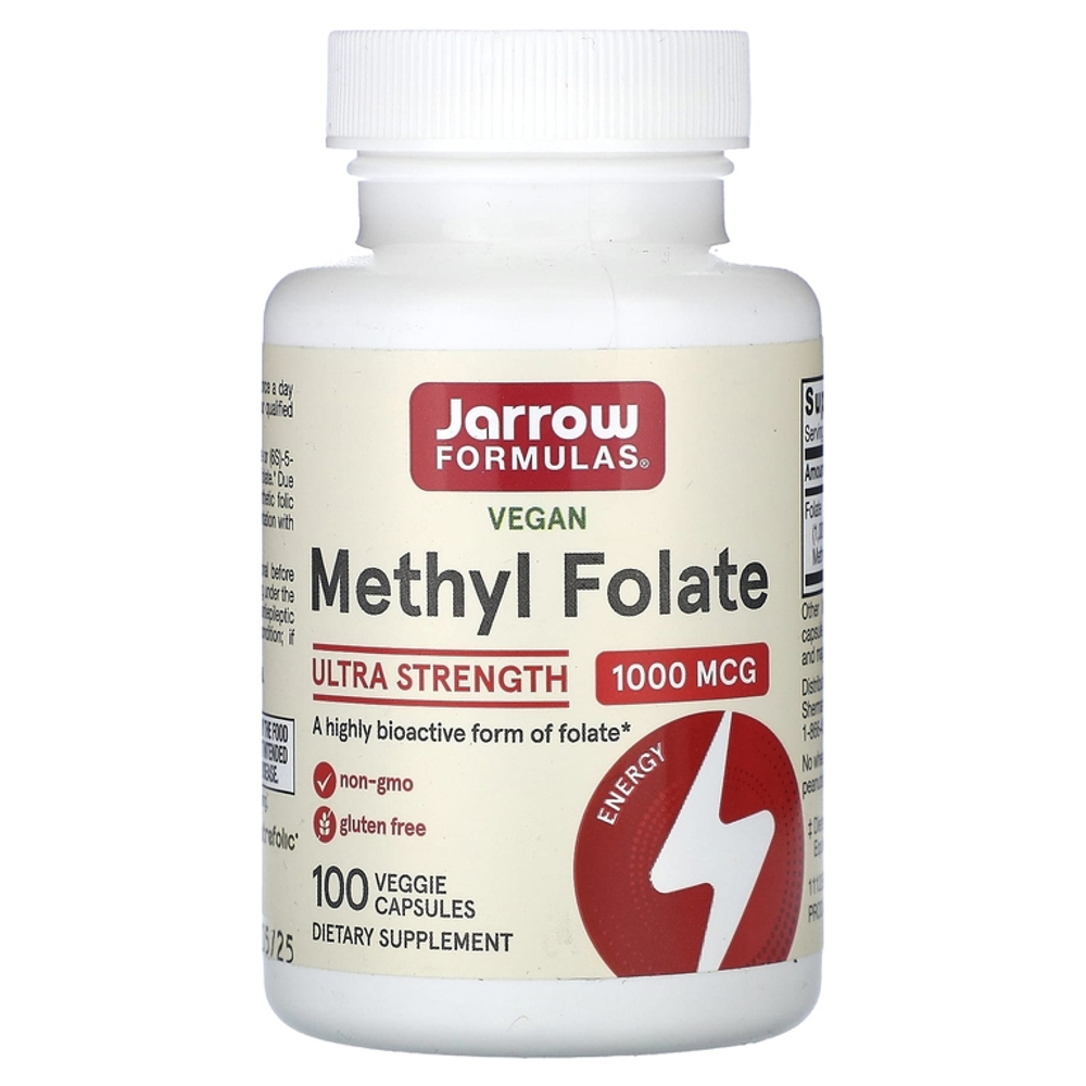 Jarrow Formulas, Methyl Folate, Ultra Strength, 1,000 mcg, 100 Veggie Capsules.