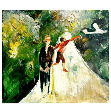 Алексеев Дмитрий Николаевич (р. 1963). Взлетка. (Мальчик, запускающий самолет). Масло. Холст. 1990-е