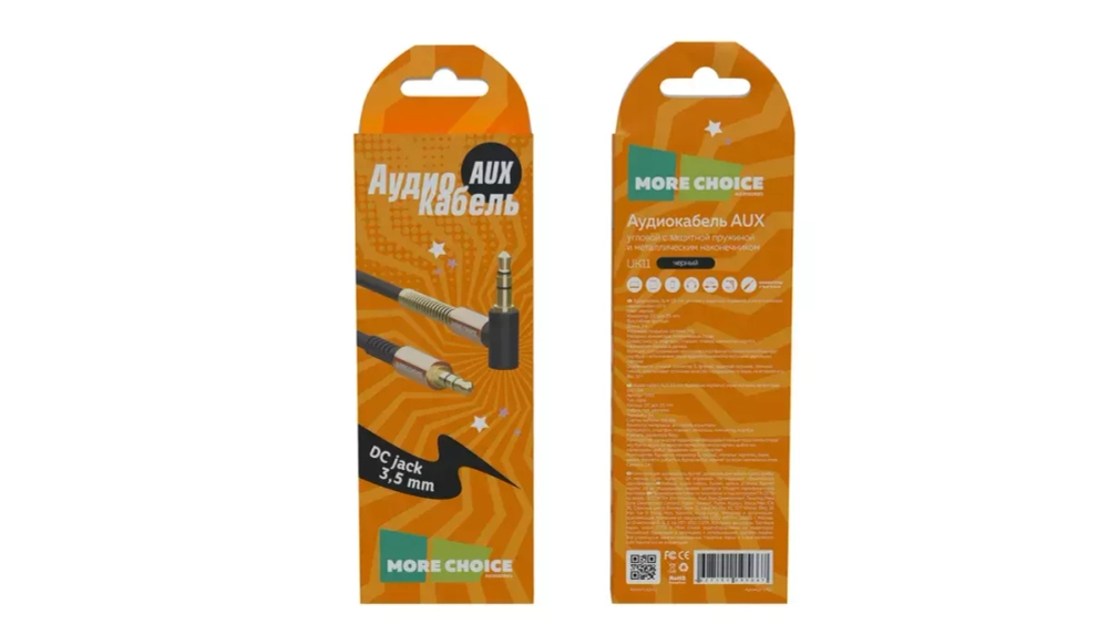AUX cable 1m 3.5/3.5 More choice UK11 black