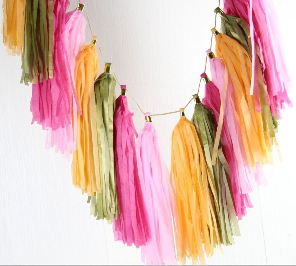 Гирлянда Тассел, Желтый, 35*12 см, 12 листов.