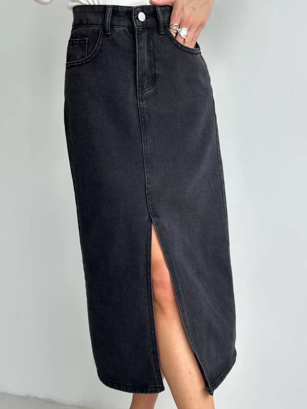 Юбка джинсовая миди