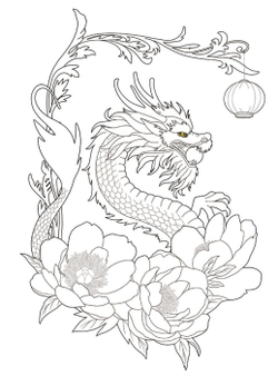 Senior Healing Long Luck. Coloring book