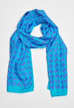 Шелковый палантин SOROKONOZHKA BLUE/PURPLE 68×200