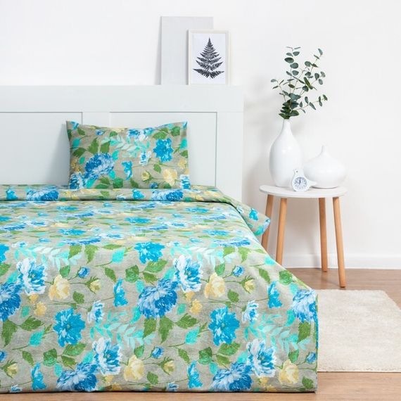 Постельное бельё 2 сп. Capri 175х210 см, 180х210 см, 50х70 см 2 шт, голубой, микрофибра, 100% полиэстер