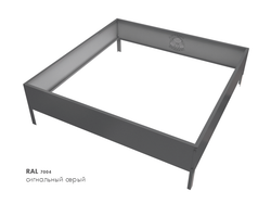 Клумба квадратная оцинкованная 1 ярус RAL 7004 Сигнальный серый