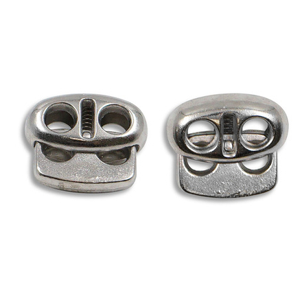 6320 Зажим плоский 2отв. d=3мм, 12*13,5мм, мет. цв.никель ГР (10013160/230621/0381428, ГРЕЦИЯ)