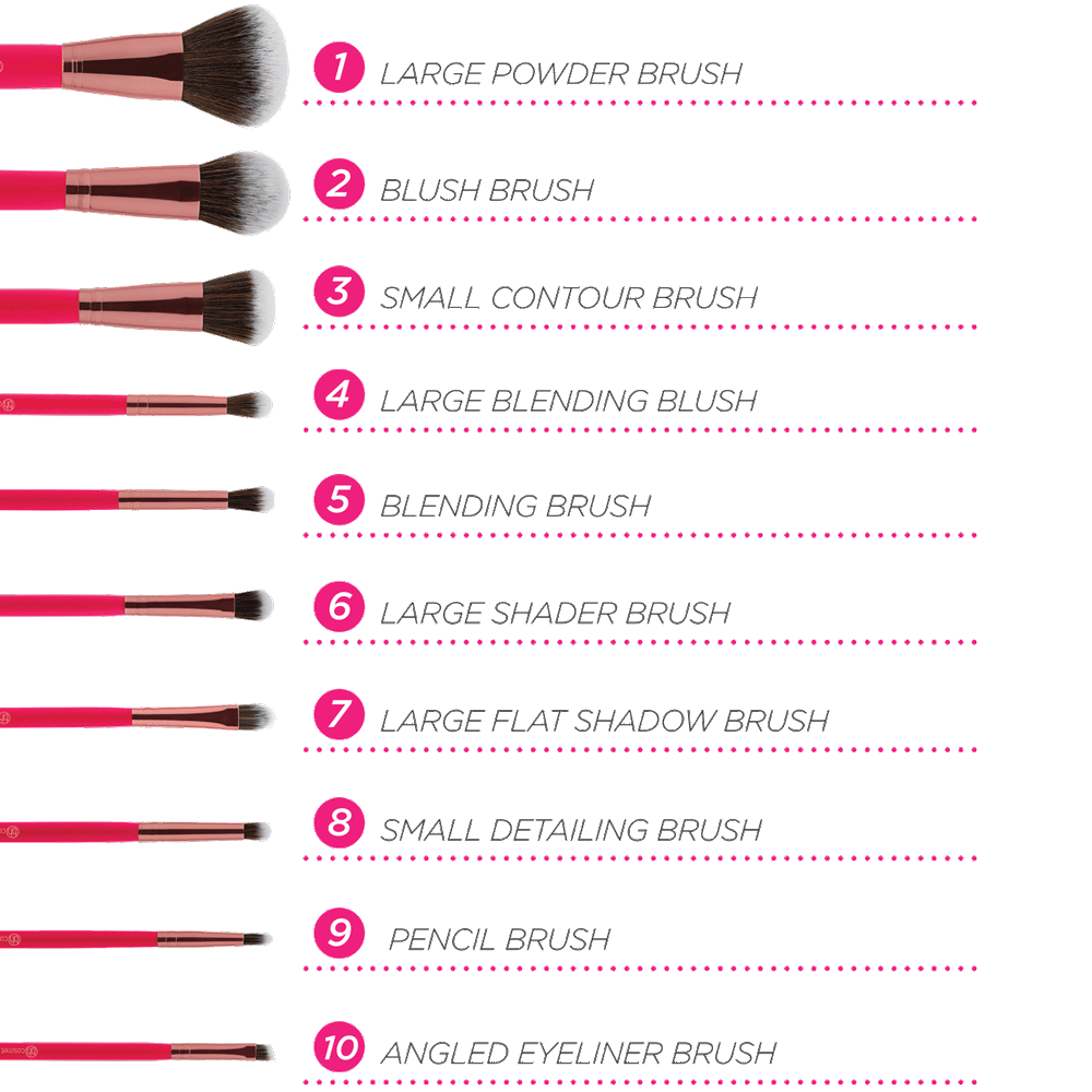 BH Cosmetics Bombshell beauty 10 piece brush set