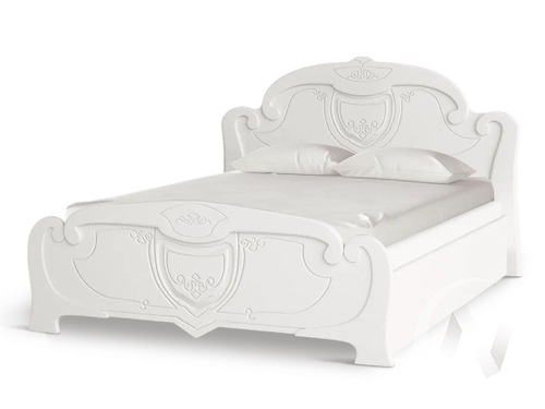 Кровать 1;4м Спальня Мария (белый/белый глянец холодный)