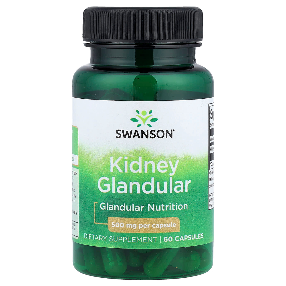 Swanson, Почечные железы, 500 мг, 60 капсул