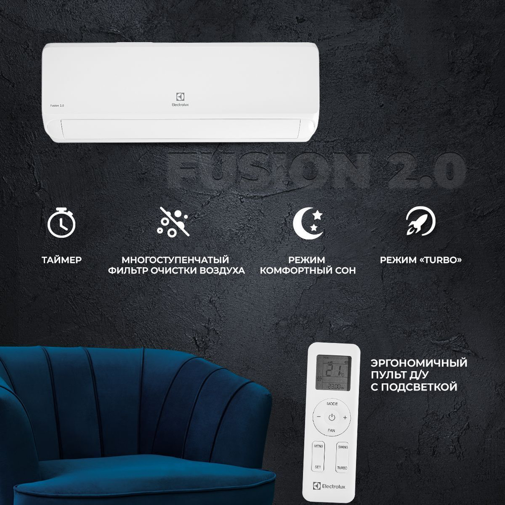 Сплит-система Electrolux Fusion 2.0 EACS-18HF2/N3, для помещения до 50 кв.м.