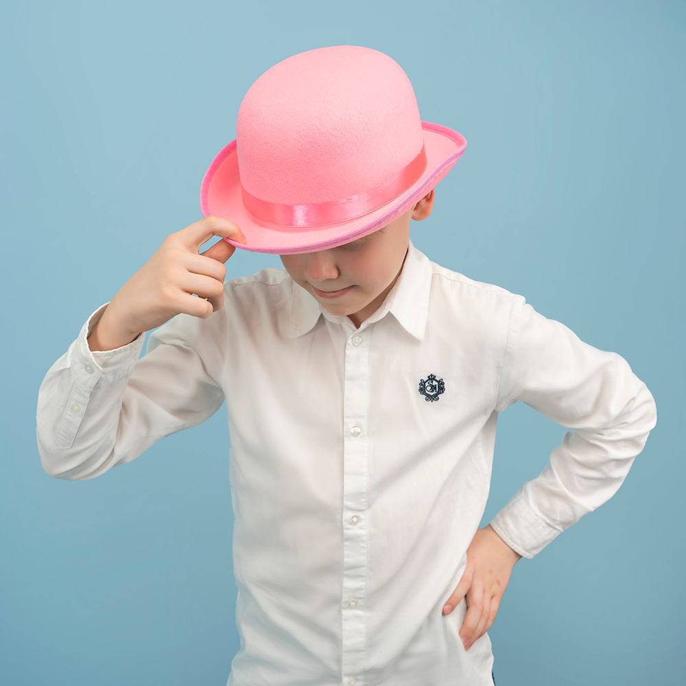 Шляпа Котелок, фетр, Розовый, 56-58 разм.