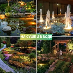 Декоративная подсветка для пруда и сада, теплый свет, IP68