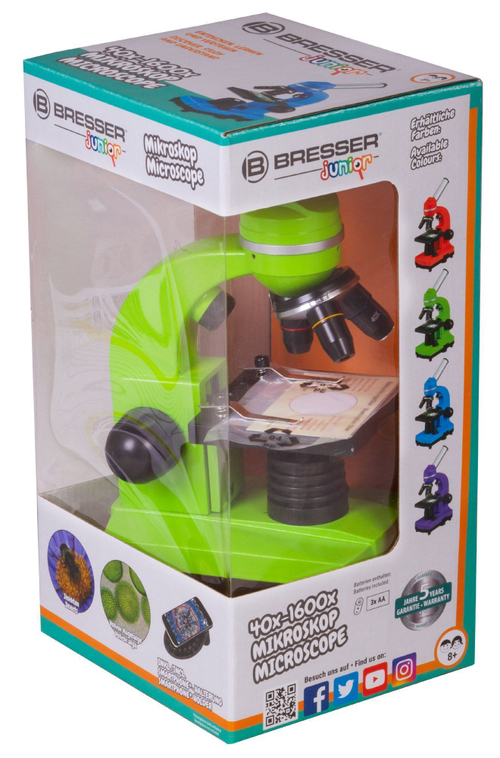 Микроскоп Bresser Junior Biolux SEL 40-1600x, зеленый