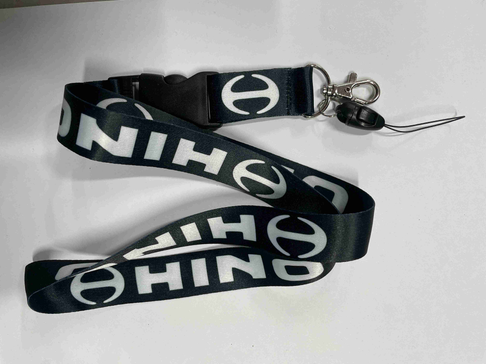 Hino (черный) / Брелок, шнурок для ключей на шею Hino (Хино), ланъярд, крафт, черный (1 шт)
