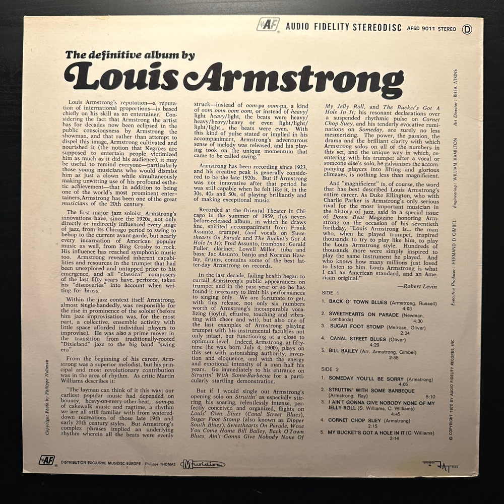 Louis Armstrong - The Definitive Album By Louis Armstrong (Франция 1970г.)