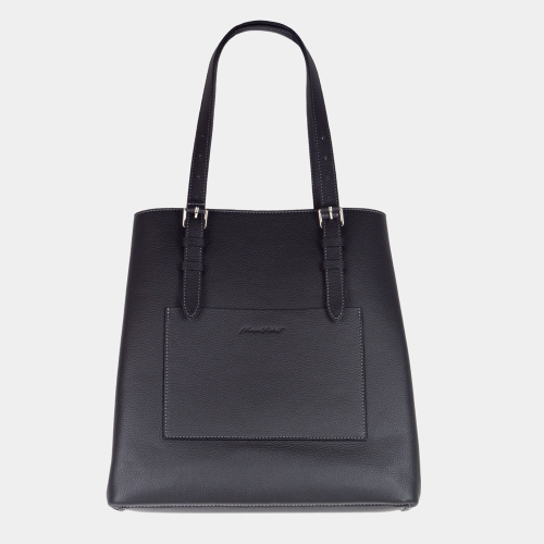 Сумка Shopper Vintage из кожи теленка, черного цвета