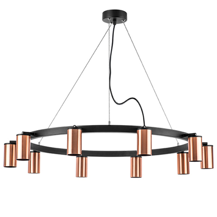 LR020300 Люстра RULLO 10х50W GU10 ЧЕРНЫЙ/МЕДЬ (571020+214430-10)