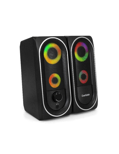 ExeGate Accord 220 EX289686RUS (питание USB, 2х3Вт (6Вт RMS), 60-20000Гц, цвет черный, RGB подсветка, Color Box)
