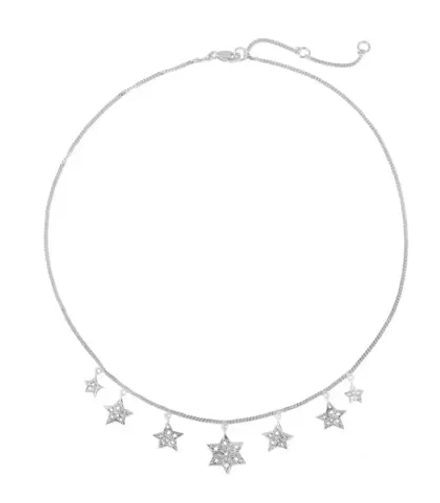 Колье-чокер «7 звезд», 43 см, серебро