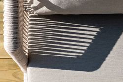 "Верона" лаунж-зона 5-местная плетеная из роупа (веревки), каркас алюминиевый белый, роуп бежевый