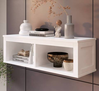 Полка навесная с 2 секциями Хемнэс/Кымор, 124х34х37см, белый