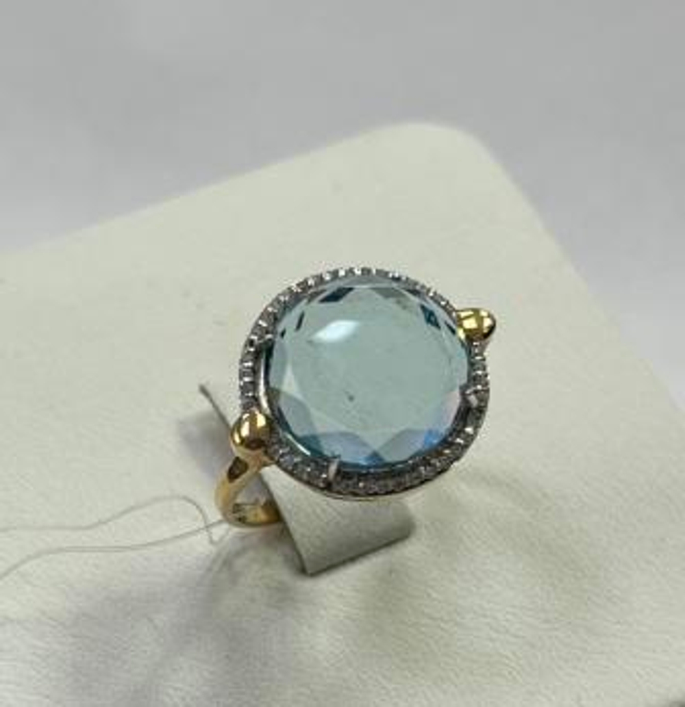 Кольцо из золота с аквамарином