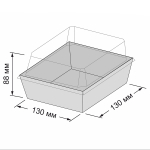 Контейнер бумажный Ant Box Kraft с крышкой 650 мл 13- 13 (130x130x80) 1/300