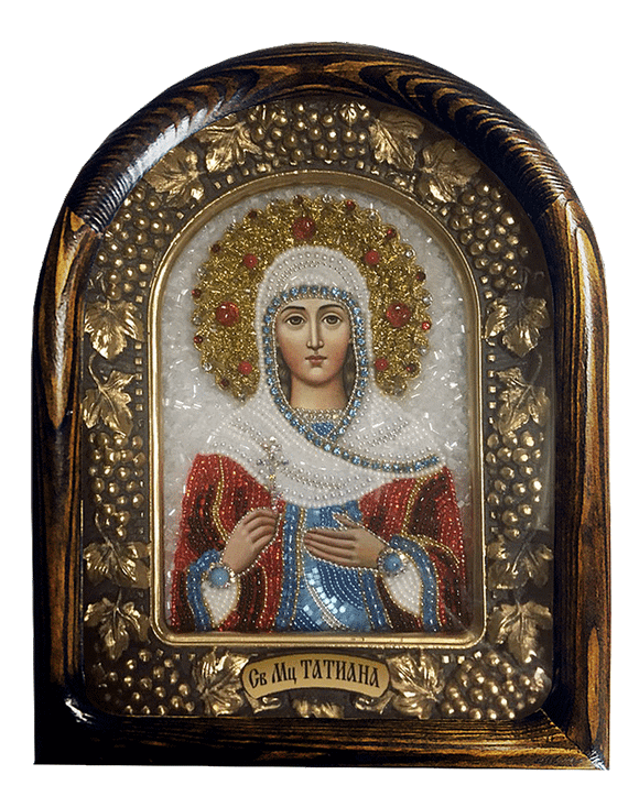 Дивеевская икона святая мученица Татиана, печать, бисер