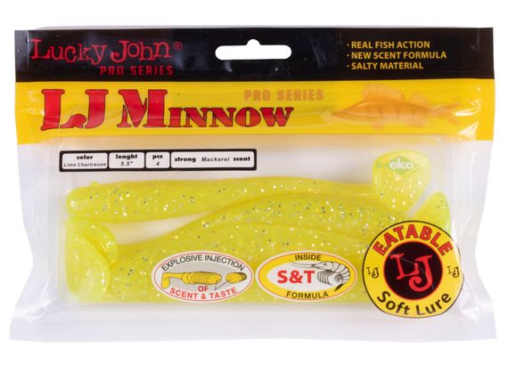 Виброхвосты съедобные LJ Pro Series MINNOW 5.5in (13,9 см), цв. 071, 4 шт.