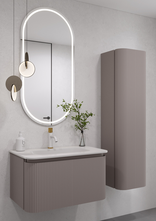 Armadi Art OVALE 1 полка рифленая 80CM DELMAR тумба + раковина