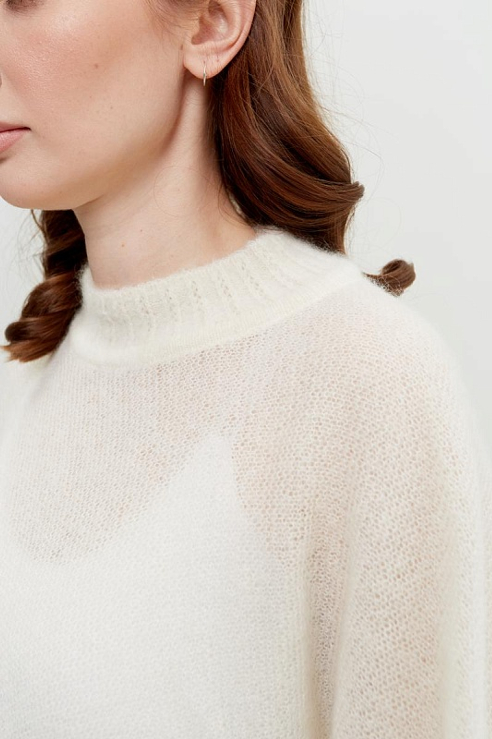 Пончо пуховое Т005-02 экрю