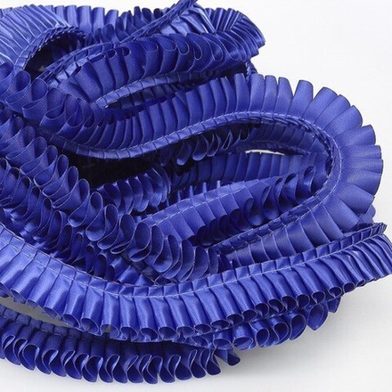 Лента плиссированная для наградных розеток. Цвет СИНИЙ. Код цвета 3А.