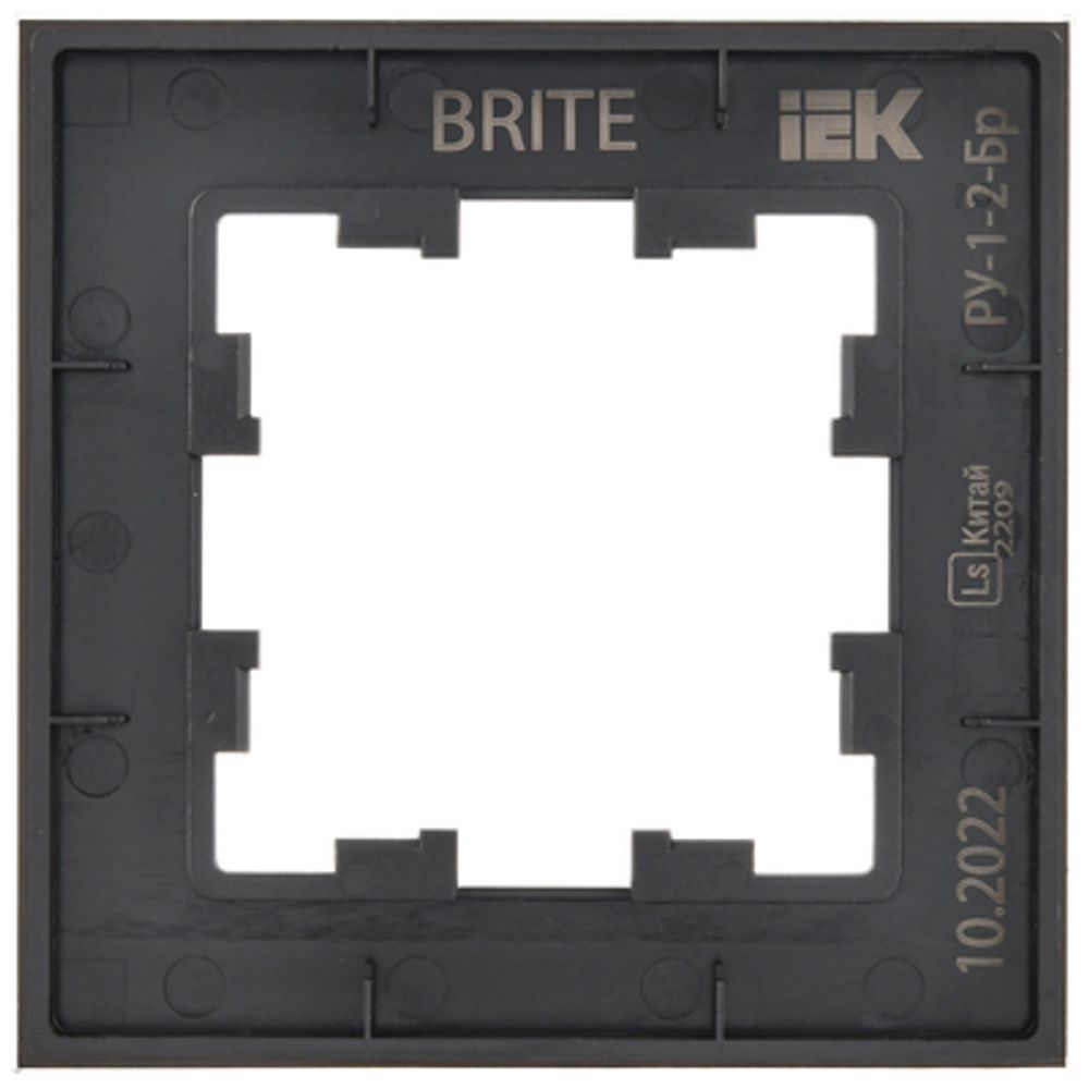 BRITE Рамка 1-местная РУ-1-2-Бр стекло черный матовый IEK