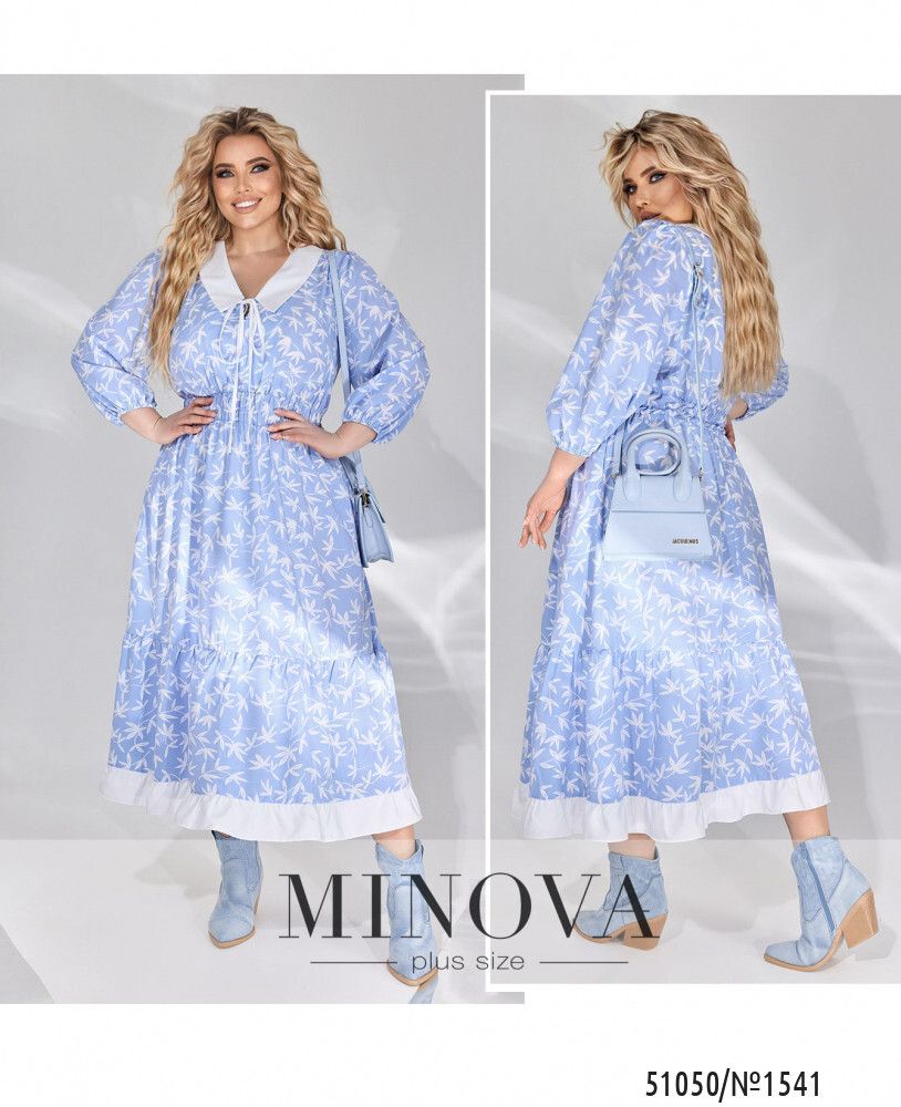Платье 1541-голубой Minova