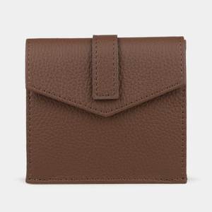 Кардхолдер-кошелек Perle из кожи теленка, цвета шоколад