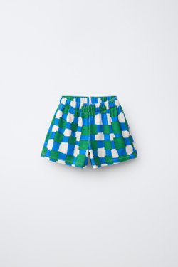 ZARA ШОРТЫ В КЛЕТКУ CLARA CEBRIAN ©, СИНИЙ