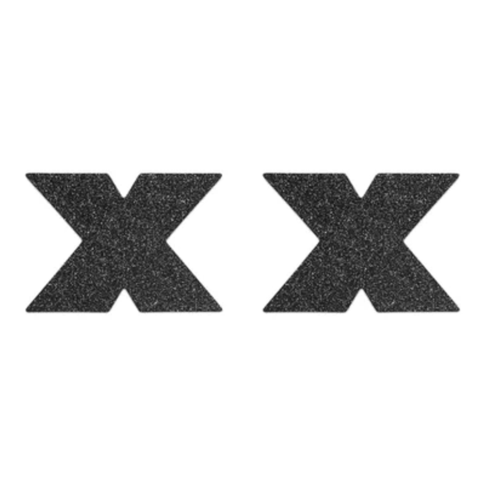Украшение на грудь Bijoux Indiscrets Flash Cross - PASTIES черное