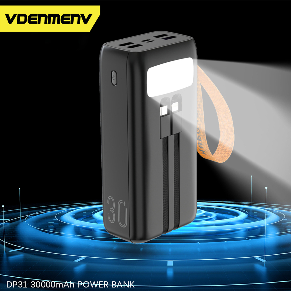 Портативный аккумулятор DENMEN DP31 30000 mAh (черный)
