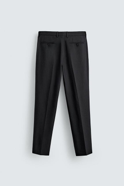 ZARA КОСТЮМНЫЕ БРЮКИ В ТОНКУЮ ПОЛОСКУ, МОРСКОЙ СИНИЙ