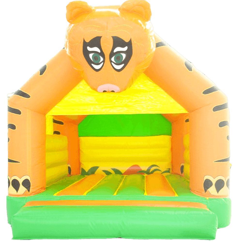 Детский надувной батут "Тигр на прогулке" с крышей