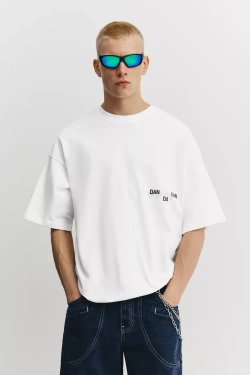 PULL&BEAR Футболка с короткими рукавами "Dan Da Dan", белый